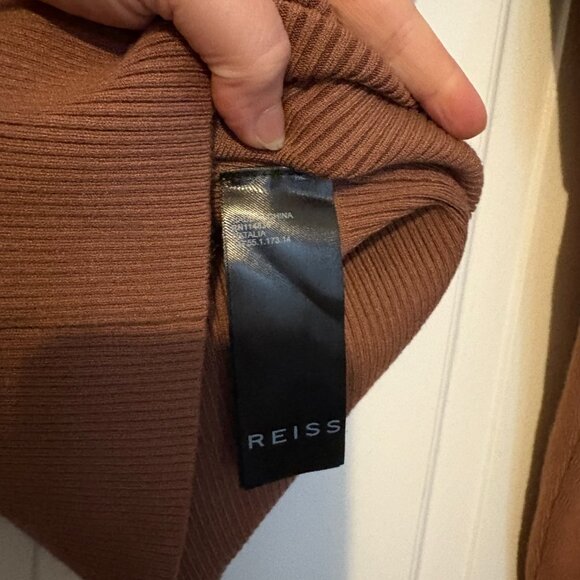 REISS Natalia Polo Knit Collar Sweater Brown - Small - Picture 5 of 6